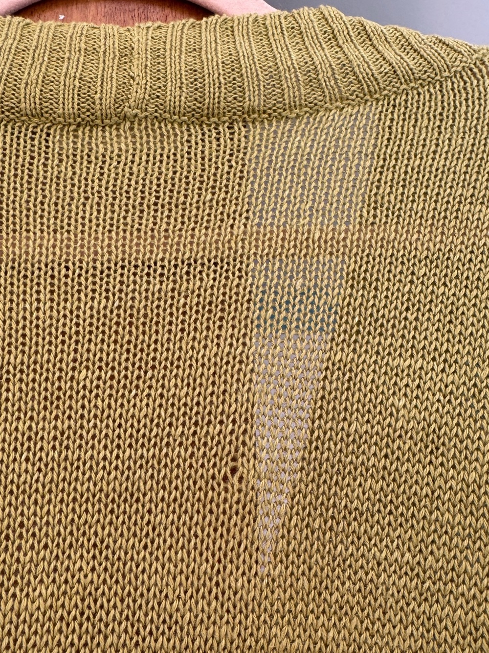 Green V-Neck Knit Sweater - Picture 3 of 5